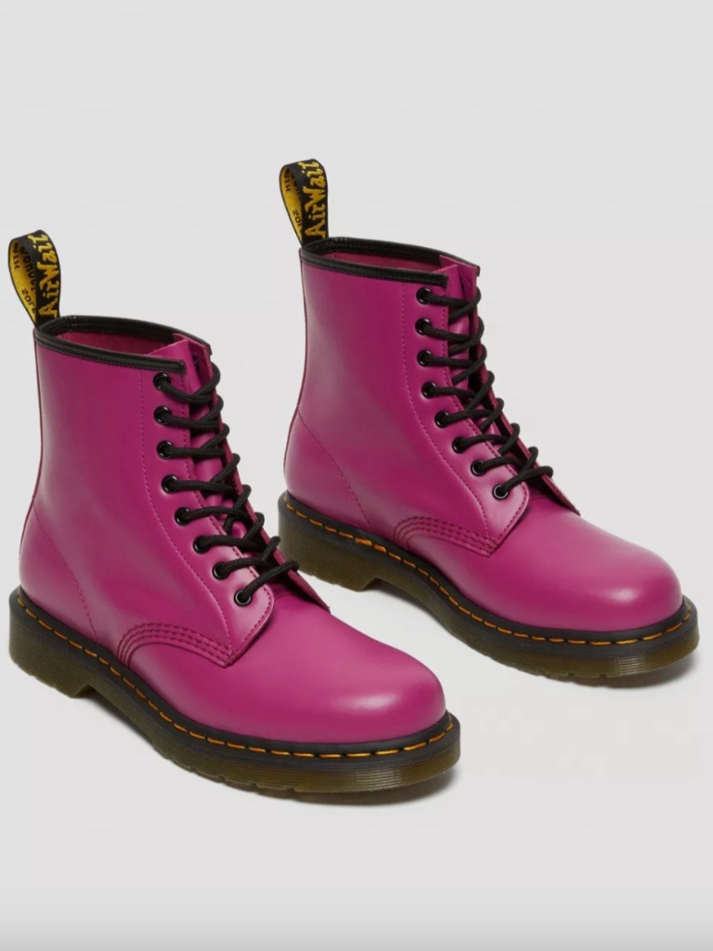 Doc Martens 1460 Smooth Leather Fuschia Pink Combat Boots Size 7